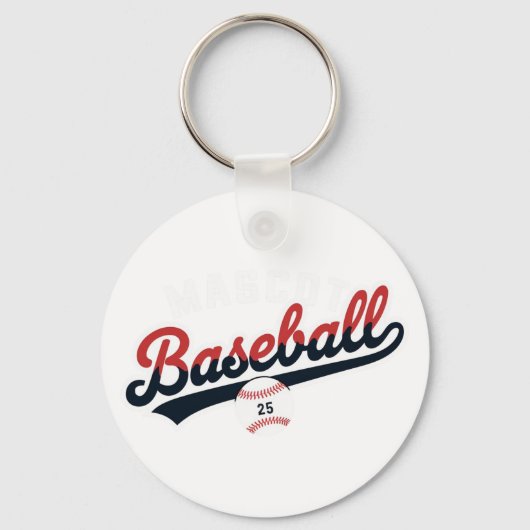 Mascot Baseball Retro-Logo Schlüsselanhänger (Vorderseite)
