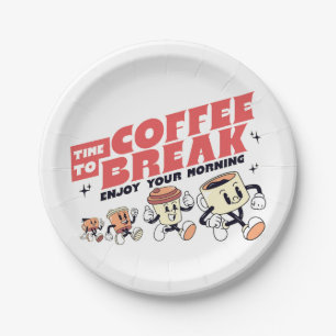 Mascot-Kaffee - Zeit zum Kaffeepause Pappteller