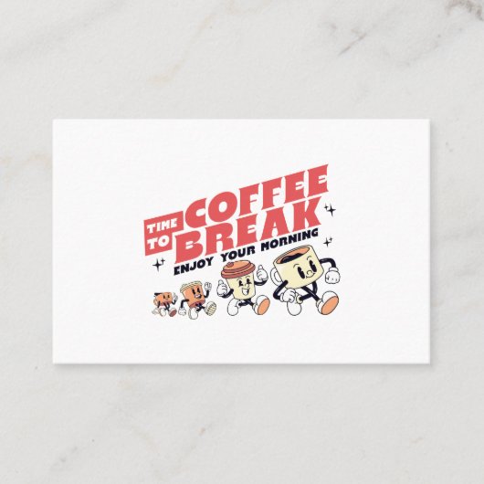 Mascot-Kaffee - Zeit zum Kaffeepause Visitenkarte (Vorderseite)