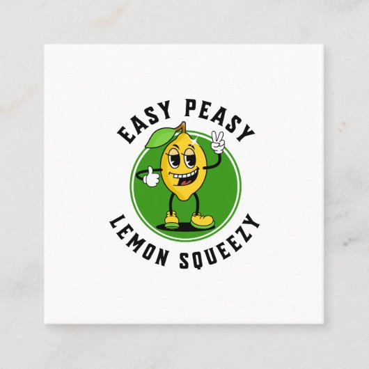 Mascot Lemon Quadratische Visitenkarte (Vorderseite)