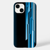 Masculine Abstrakt Sky Blue Black Design Case-Mate iPhone Hülle (Rückseite)