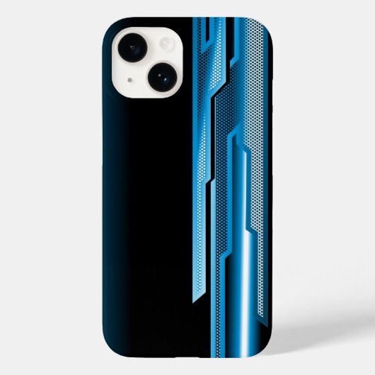 Masculine Abstrakt Sky Blue Black Design Case-Mate iPhone Hülle (Rückseite)