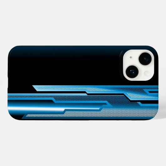 Masculine Abstrakt Sky Blue Black Design Case-Mate iPhone Hülle (Rückseite (Horizontal))