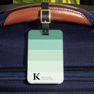 Masculine Aquamarin Green Ombre Classic Monogram Gepäckanhänger