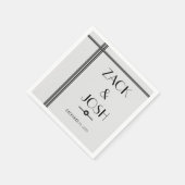Masculine Black and Gray WEDD PAPIER NAPKIN Serviette (Ecke)