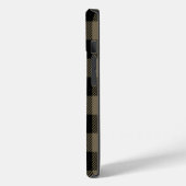 Masculine Black Brown Buffalo Kariert Name Initial Case-Mate iPhone Hülle (Rückseite / Links)