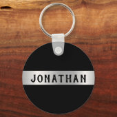 Masculine Black & Chrome Schlüsselanhänger (Vorderseite)