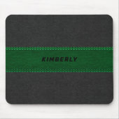 Masculine Black & Green Leather Mousepad (Vorne)
