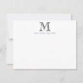 Masculine Black Initials Name Monogram Note Card Mitteilungskarte (Vorderseite)