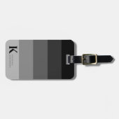 Masculine Black Ombre Gray Classic Monogram Gepäckanhänger (Vorderseite horizontal)