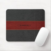 Masculine Black & Red Leather Mousepad (Mit Mouse)