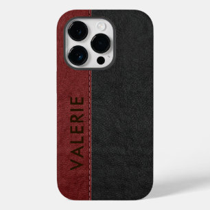 Masculine Black & Red Vintage Imitate Leather Case