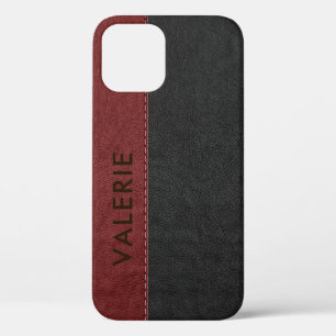 Masculine Black & Red Vintage Imitate Leather Case