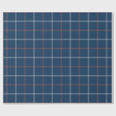 Masculine Blue Red Kariert Tartan Muster Geschenkpapier (Flach)