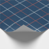 Masculine Blue Red Kariert Tartan Muster Geschenkpapier (Ecke)