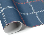 Masculine Blue Red Kariert Tartan Muster Geschenkpapier (Rolleneckpunkt)