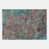 Masculine Boho Turquoise Patina Wrapping Paper She Geschenkpapier Set (Vorderseite 3)