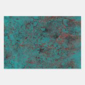 Masculine Boho Turquoise Patina Wrapping Paper She Geschenkpapier Set (Vorderseite 2)