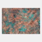 Masculine Boho Turquoise Patina Wrapping Paper She Geschenkpapier Set (Vorderseite)
