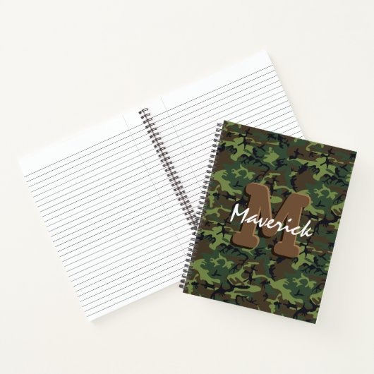 Masculine Boy Army Camouflage Notizblock (Innenseite)