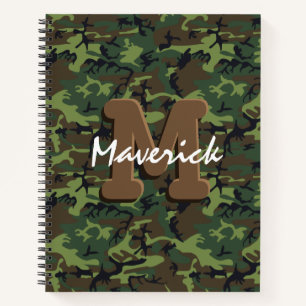 Masculine Boy Army Camouflage Notizblock