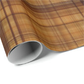 Masculine Browns Kariertes Muster Geschenkpapier (Rolleneckpunkt)