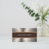 Masculine Brushed Metal Moderne Konstruktion Visitenkarte (Stehend Vorderseite)