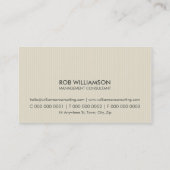 MASCULINE BUSINESS CARD :: einfache Pinstripe 2 Visitenkarte (Rückseite)