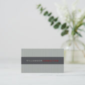 MASCULINE BUSINESS CARD :: einfache pinstripe grau Visitenkarte (Stehend Vorderseite)