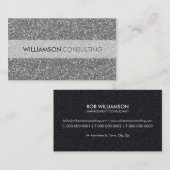 MASCULINE BUSINESS CARD fett silberner Glitzer Visitenkarte (Vorne/Hinten)