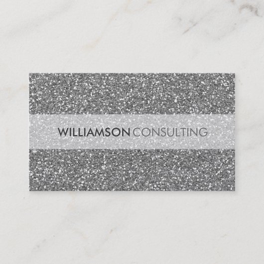 MASCULINE BUSINESS CARD fett silberner Glitzer Visitenkarte (Vorderseite)