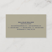 MASCULINE BUSINESS CARD :: schlicht smart 1 Visitenkarte (Rückseite)