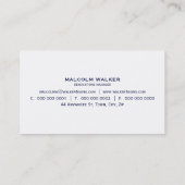 MASCULINE BUSINESS CARD :: schlicht smart marine b Visitenkarte (Rückseite)