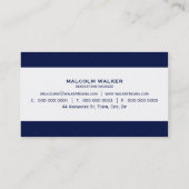 MASCULINE BUSINESS CARD :: schlicht smart marine b Visitenkarte (Rückseite)