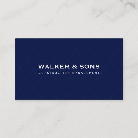 MASCULINE BUSINESS CARD :: schlicht smart marine b Visitenkarte (Vorderseite)
