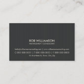 MASCULINE BUSINESS CARD :: simple pinstripe 9 Visitenkarte (Rückseite)