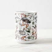 Masculine Duck Hunter Fall Foliage Monogramm Kaffe Kaffeetasse (Mittel)