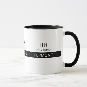 Masculine Elegante Typografie Name Schwarz Tasse