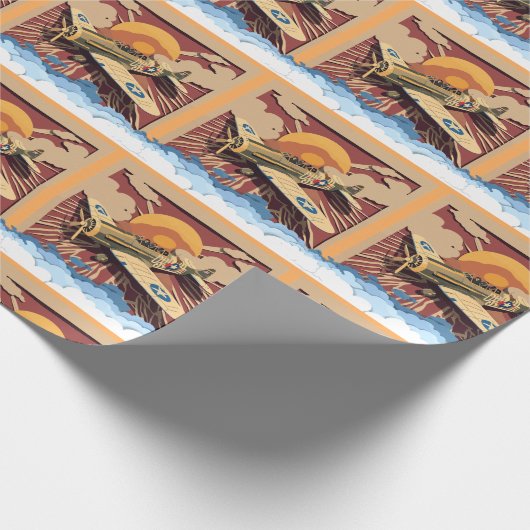 Masculine Fighter Flugzeug Geschenkpapier (Ecke)