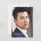 Masculine Foto Flat Danke Karte (Vorderseite)