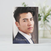 Masculine Foto Flat Danke Karte (Stehend Vorderseite)