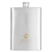 Masculine Gold Personalisierte Trauzeugen Flachmann (Vorderseite)