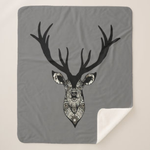 Masculine Graphic Art Stag Deer Animal Wildlife Sherpadecke