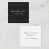 Masculine Gray auf Black Texture Business Card Quadratische Visitenkarte (Vorne/Hinten)