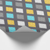 Masculine Gray Blue Yellow Geometric Muster Geschenkpapier (Ecke)