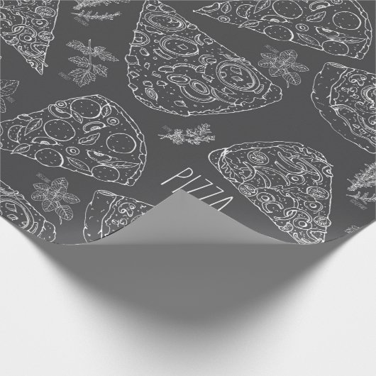 Masculine Gray Pizza Lover Italienischer Koch Gebu Geschenkpapier (Ecke)