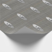 Masculine Gray Tweed Mit Monogramm Geschenk Wrap M Geschenkpapier (Ecke)