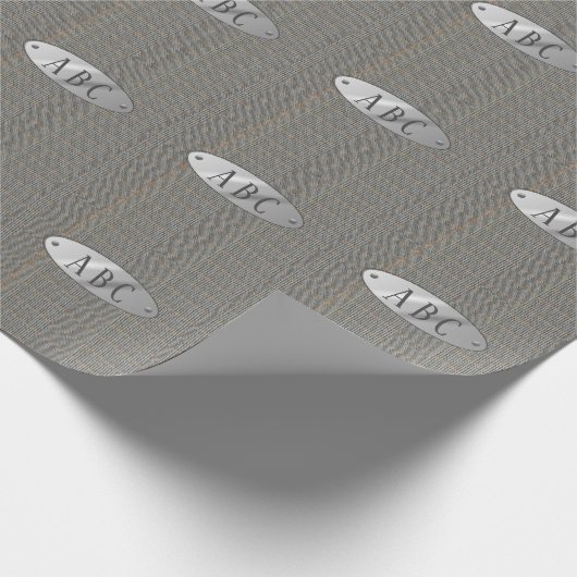 Masculine Gray Tweed Mit Monogramm Geschenk Wrap M Geschenkpapier (Ecke)