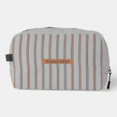 Masculine Gray & Warm Roter Streifen Waschbeutel (Vorderseite)