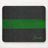 Masculine Green & Black Leather Monogram Mousepad (Vorne)